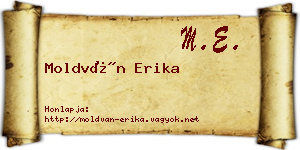 Moldván Erika névjegykártya